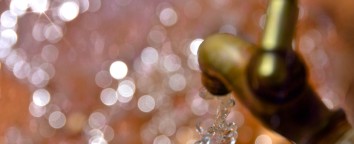running tap water